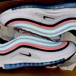 Nike Airmax 97 - White Red and Blue- Worn once - Still has original box
